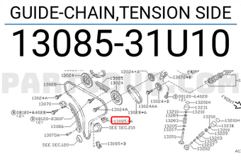 Nissan 1308531U10 GUIDE-CHAIN,TENSION SIDE