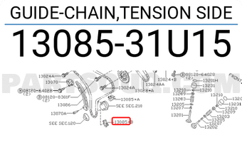 Nissan 1308531U15 GUIDE-CHAIN,TENSION SIDE