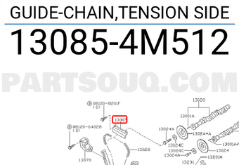 Nissan 130854M512 GUIDE-CHAIN,TENSION SIDE