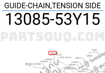 Nissan 1308553Y15 GUIDE-CHAIN,TENSION SIDE