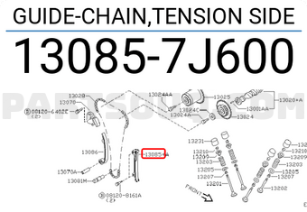 Nissan 130857J600 GUIDE-CHAIN,TENSION SIDE