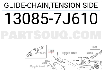 Nissan 130857J610 GUIDE-CHAIN,TENSION SIDE