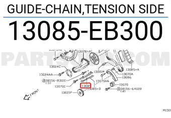 Nissan 13085EB300 GUIDE-CHAIN,TENSION SIDE
