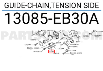 Nissan 13085EB30A GUIDE-CHAIN,TENSION SIDE