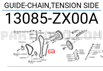 Nissan 13085ZX00A GUIDE-CHAIN,TENSION SIDE