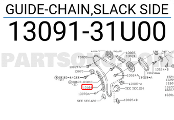 Nissan 1309131U00 GUIDE-CHAIN,SLACK SIDE