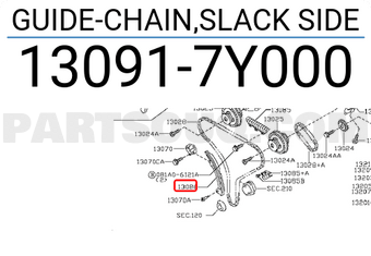 Nissan 130917Y000 GUIDE-CHAIN,SLACK SIDE