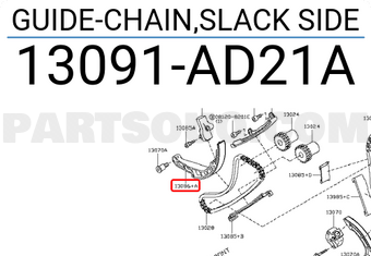 Nissan 13091AD21A GUIDE-CHAIN,SLACK SIDE