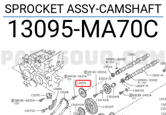 Nissan 13095MA70C SPROCKET ASSY-CAMSHAFT