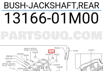 Nissan 1316601M00 BUSH-JACKSHAFT,REAR