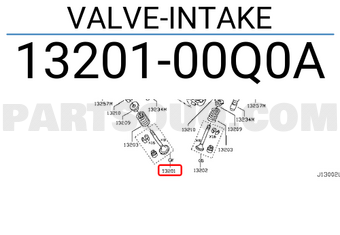 Nissan 1320100Q0A VALVE-INTAKE