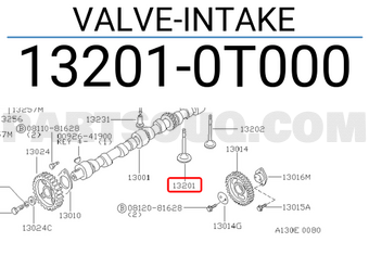 Nissan 132010T000 VALVE-INTAKE