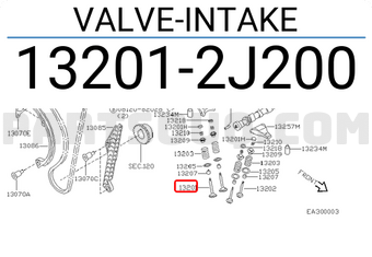 Nissan 132012J200 VALVE-INTAKE