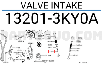 Nissan 132013KY0A VALVE INTAKE