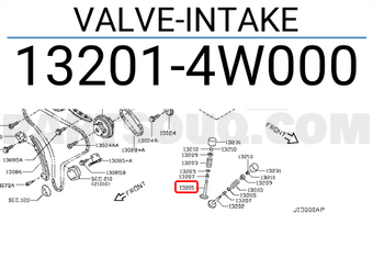 Nissan 132014W000 VALVE-INTAKE