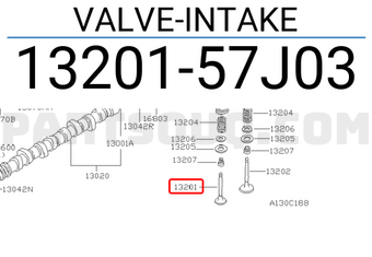 Nissan 1320157J03 VALVE-INTAKE