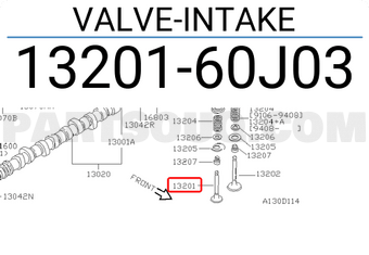 Nissan 1320160J03 VALVE-INTAKE