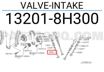 Nissan 132018H300 VALVE-INTAKE