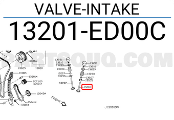 Nissan 13201ED00C VALVE-INTAKE