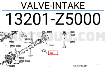 Nissan 13201Z5000 VALVE-INTAKE