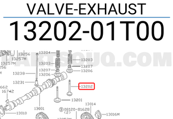 Nissan 1320201T00 VALVE-EXHAUST