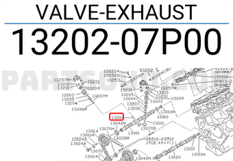 Nissan 1320207P00 VALVE-EXHAUST