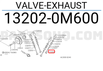 Nissan 132020M600 VALVE-EXHAUST
