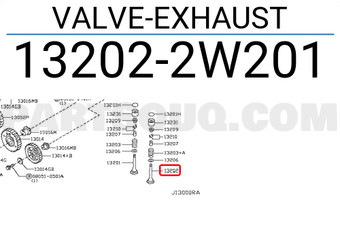 Nissan 132022W201 VALVE-EXHAUST