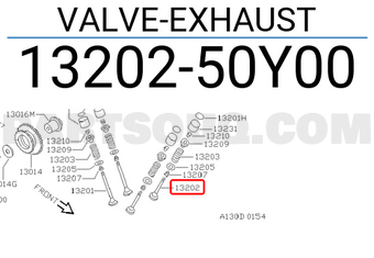 Nissan 1320250Y00 VALVE-EXHAUST