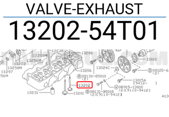 Nissan 1320254T01 VALVE-EXHAUST