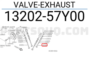 Nissan 1320257Y00 VALVE-EXHAUST