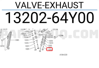 Nissan 1320264Y00 VALVE-EXHAUST