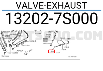 Nissan 132027S000 VALVE-EXHAUST