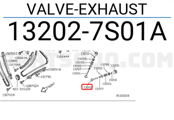 Nissan 132027S01A VALVE-EXHAUST