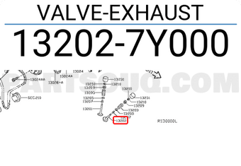 Nissan 132027Y000 VALVE-EXHAUST