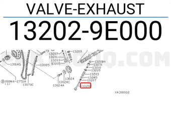 Nissan 132029E000 VALVE-EXHAUST