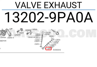 Nissan 132029PA0A VALVE EXHAUST