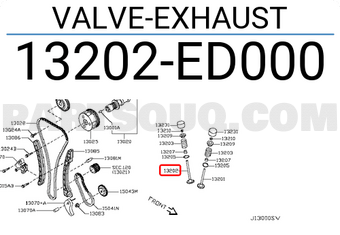 Nissan 13202ED000 VALVE-EXHAUST