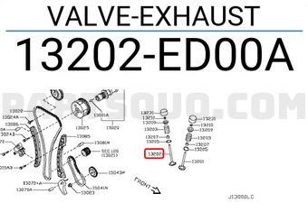 Nissan 13202ED00A VALVE-EXHAUST