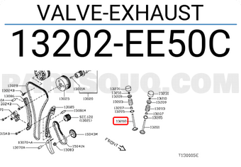 Nissan 13202EE50C VALVE-EXHAUST