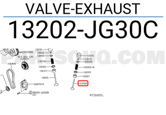 Nissan 13202JG30C VALVE-EXHAUST