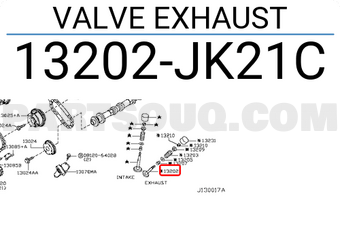 Nissan 13202JK21C VALVE EXHAUST