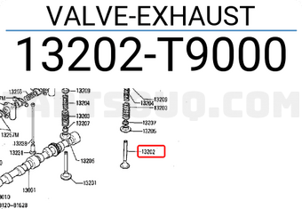 Nissan 13202T9000 VALVE-EXHAUST