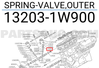 Nissan 132031W900 SPRING-VALVE,OUTER
