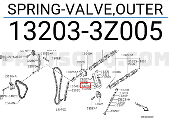 Nissan 132033Z005 SPRING-VALVE,OUTER