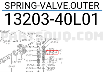 Nissan 1320340L01 SPRING-VALVE,OUTER