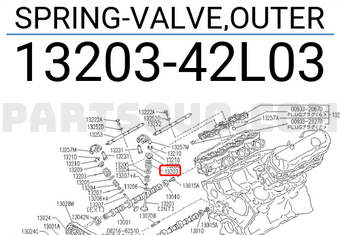 Nissan 1320342L03 SPRING-VALVE,OUTER