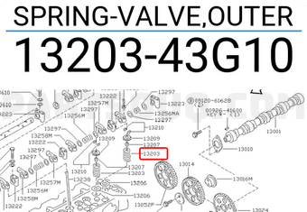 Nissan 1320343G10 SPRING-VALVE,OUTER