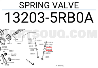 Nissan 132035RB0A SPRING VALVE