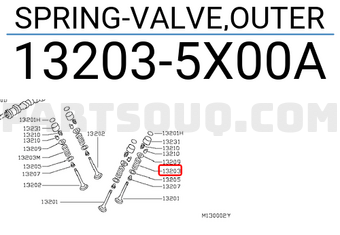Nissan 132035X00A SPRING-VALVE,OUTER